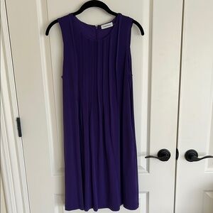 Calvin Klein Purple Pleated Midi Dress